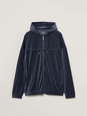 Men's Cotton velour zip up hoodie 詳細画像