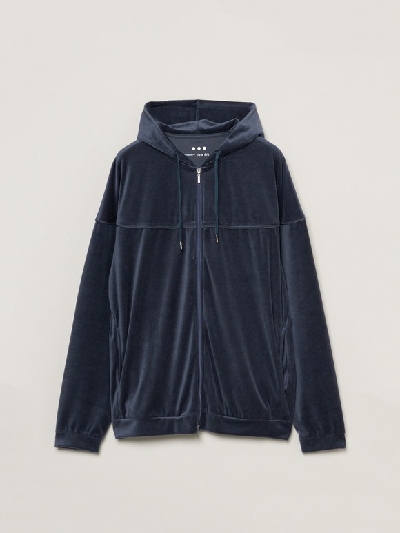 Men's Cotton velour zip up hoodie