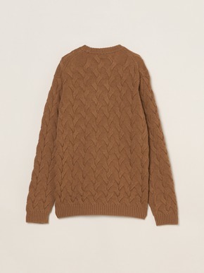 Men's tasmania cable crew neck sweater 詳細画像