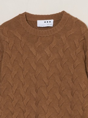 Men's tasmania cable crew neck sweater 詳細画像