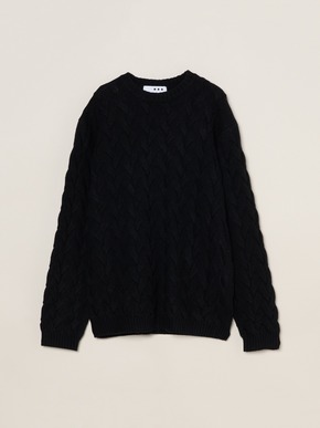 Men's tasmania cable crew neck sweater 詳細画像