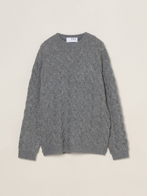 Men's tasmania cable crew neck sweater 詳細画像