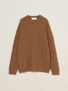 Men's tasmania cable crew neck sweater 詳細画像