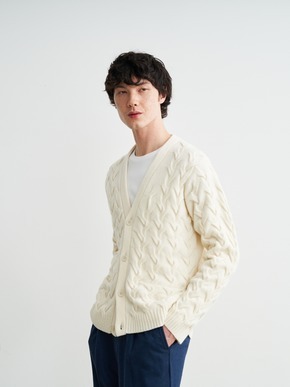 Men's tasmania cable cardigan 詳細画像