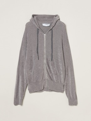 Velour sweater zip up hoody 詳細画像