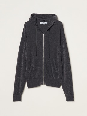 Velour sweater zip up hoody 詳細画像