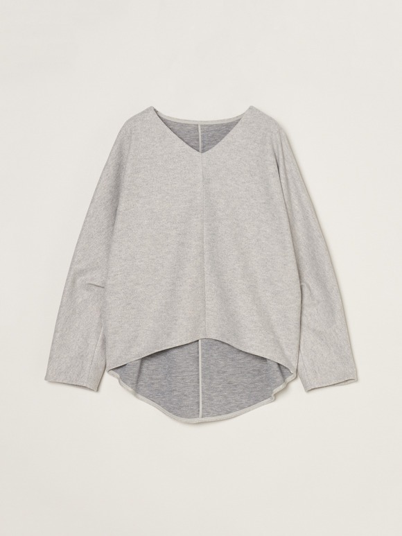 Wooly jersey cocoon pullover