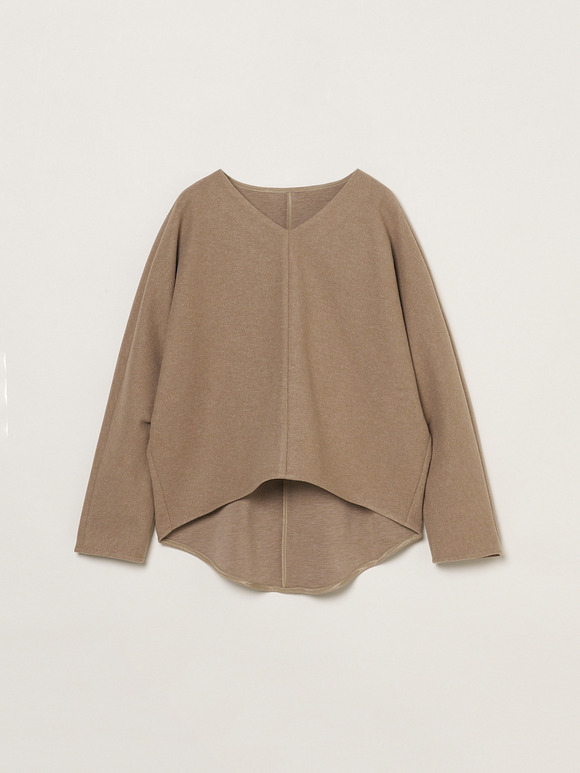 Wooly jersey cocoon pullover