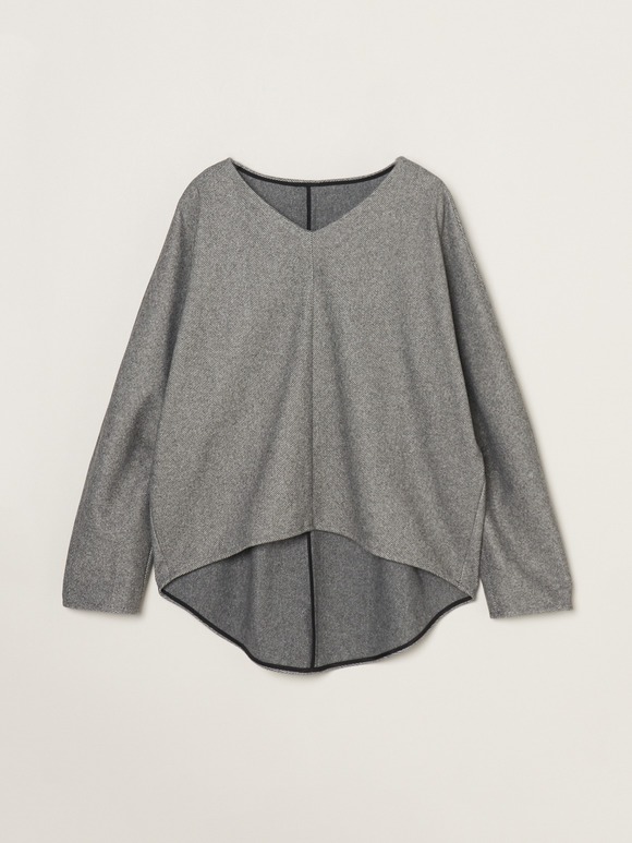 Wooly jersey cocoon pullover