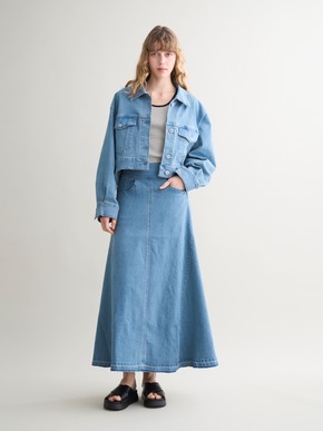 Denim volume flair skirt 詳細画像