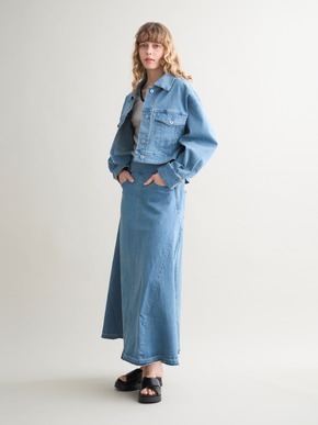 Denim volume flair skirt 詳細画像