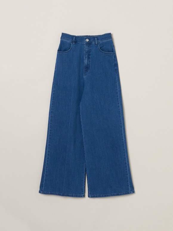 Denim center marked baggy pants