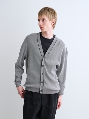 Men's organic cotton waffle cardigan 詳細画像