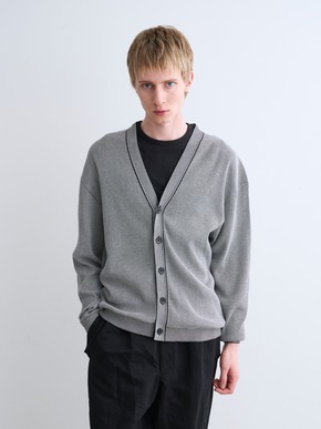 Men's organic cotton waffle cardigan 詳細画像