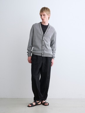 Men's organic cotton waffle cardigan 詳細画像