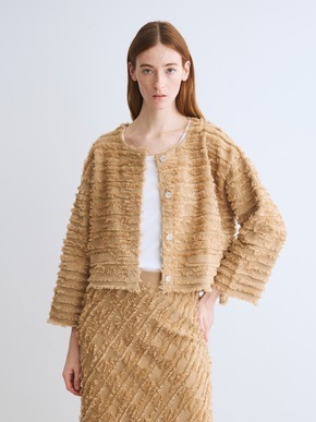 Fringe sweater jacket 詳細画像