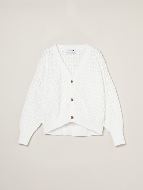 Spongy smooth mesh cardigan 詳細画像