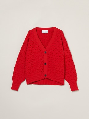 Spongy smooth mesh cardigan 詳細画像