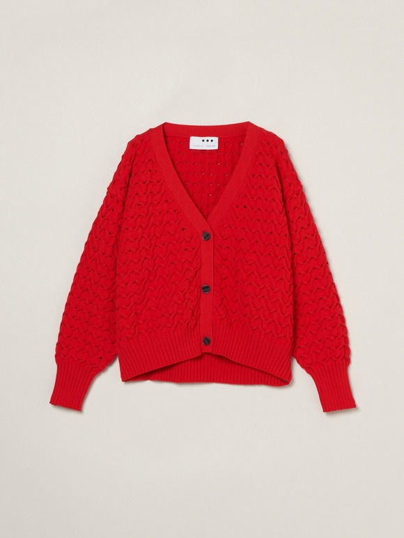 Spongy smooth mesh cardigan