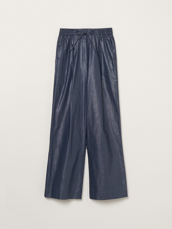 Glossy twill pants