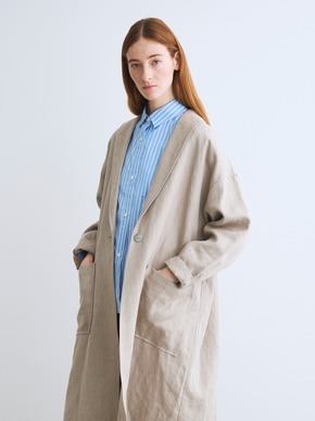 Rough linen doctor coat 詳細画像