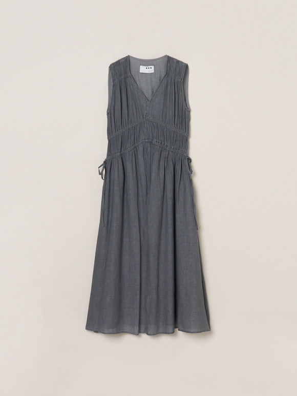 Air denim gather dress