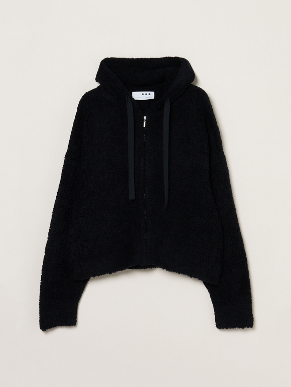 Puffy wool zip up hoody