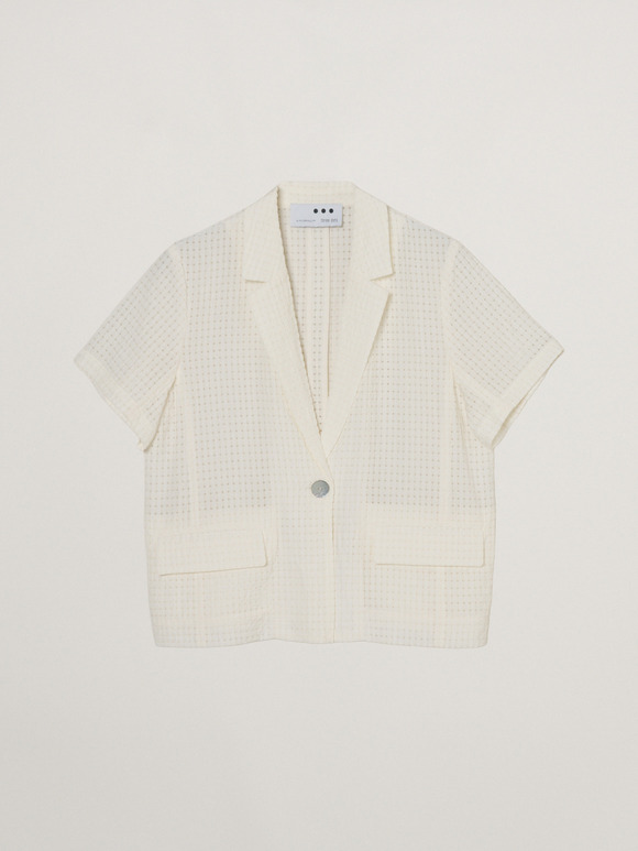 Veil plaid short sleeve jacket