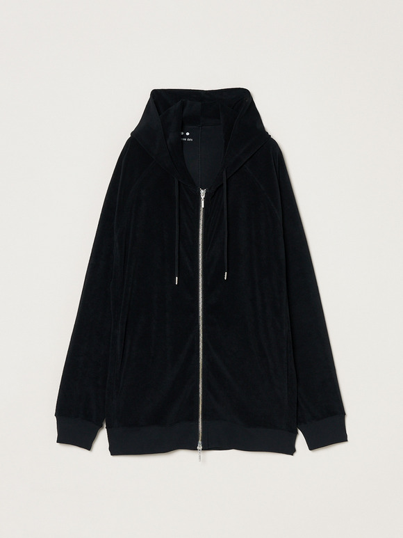 Men's Velvet pile zip cocoon hoody
