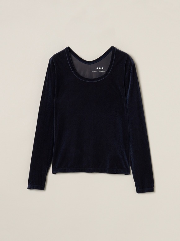 Sheer velour long slv tee