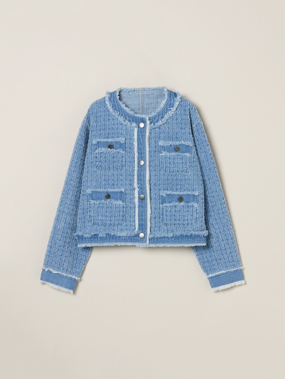 Needl punched denim jacket