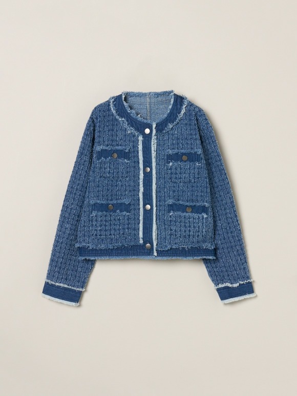 Needl punched denim jacket