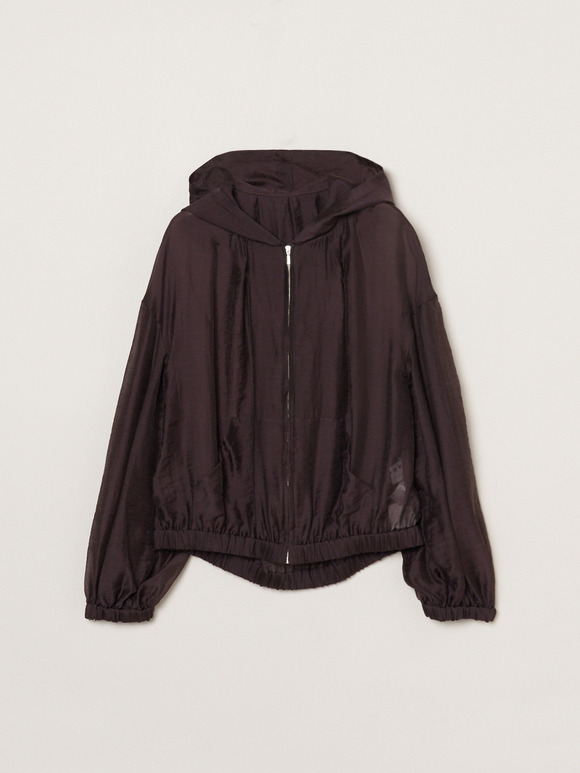 Shiny shirt zip up hoody