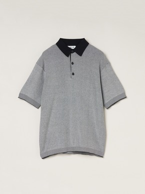 Men's organic cotton waffle polo 詳細画像